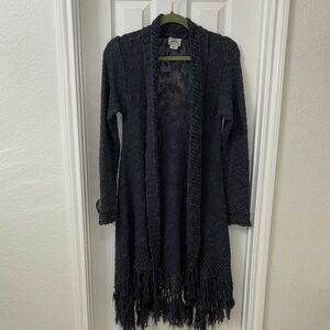 Ariat Dark Gray Fringe Cardigan Sweater